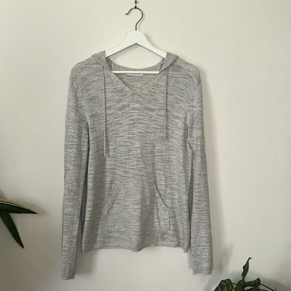 Sandro  Lightweight Knitted Gray Hoodie Sweater Size Small - Picture 1 of 5